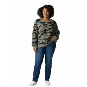 Barefoot Dreams CozyChic‎ Camo Pullover Sweater - Women's XL - Relaxed Comfort
